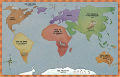 Map from Around the World on Eighty Legs by Amy Gibson