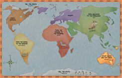 Map from Around the World on Eighty Legs by Amy Gibson